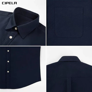 CIPELA เสื้อเชิ้ตแขนยาวผู้ชาย เสื้อเชิ้ตทำงาน ดูดี รีดง่าย ใส่ได้หลายลุคทุกโอกาส เสื้อเชิ้ตคอปก มีกระเป๋า
