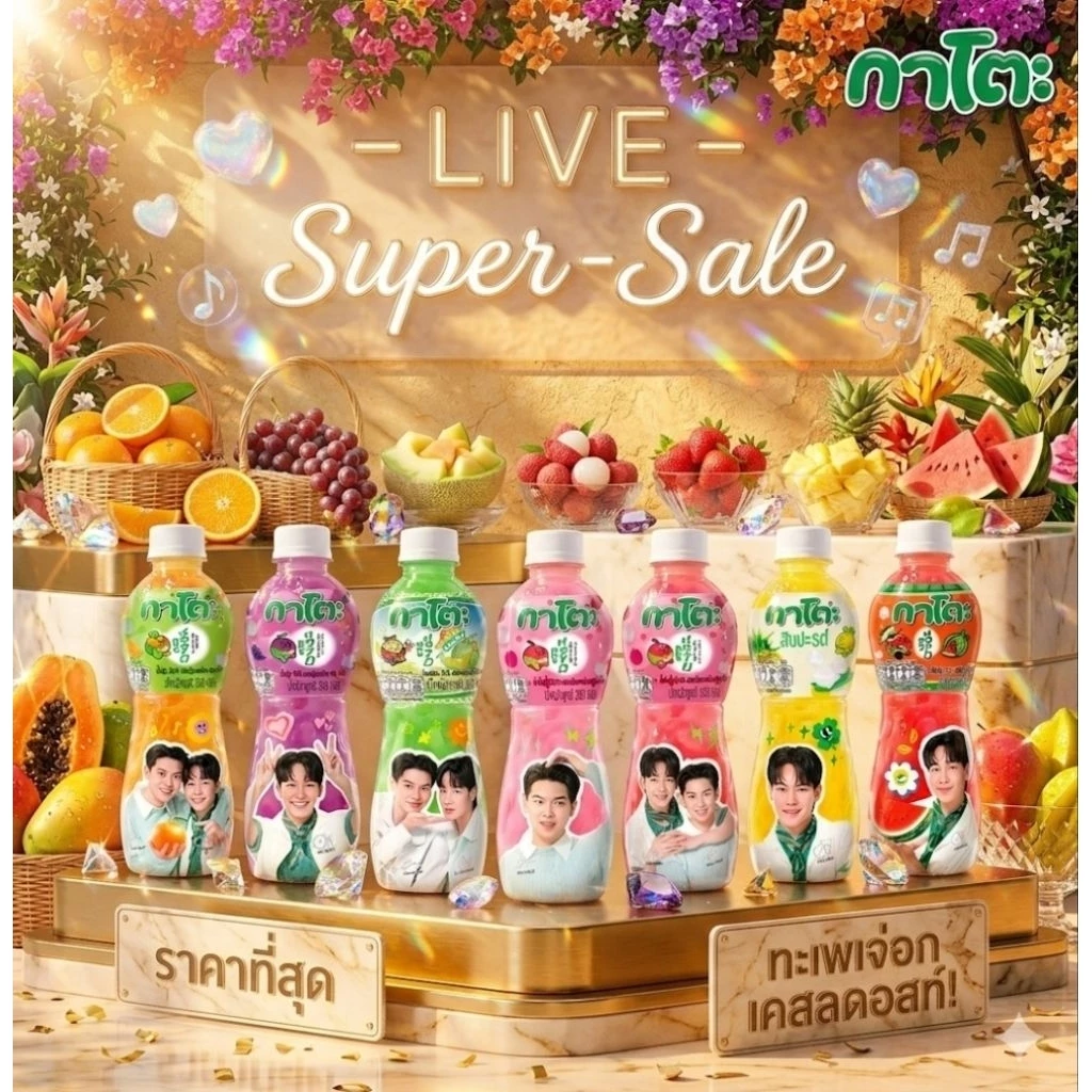 [ยกลัง48ขวด] กาโตะน้ำผลไม้ผสมวุ้นมะพร้าว250มล. **อย่าสั่งเกินออเดอร์ละ1ลัง**