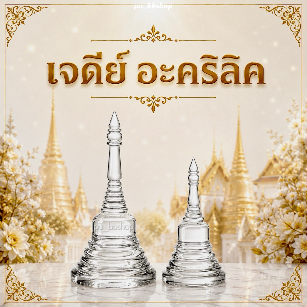 เจดีย์อะคริลิค มีให้เลือก 2 ขนาด