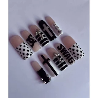 ★​ Grunge​ / #SWAG / alt press​ on​ nails​ ★ เล็บปลอมคนเท่ (แจ้งเปลี่ยนสี, ทรง, sizeในแชท)​