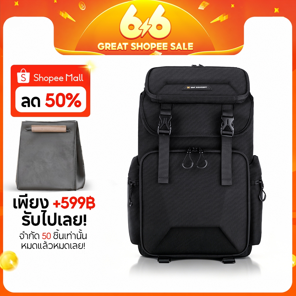 K&F CONCEPT กระเป๋ากล้อง Camera Backpack 25L Hard Shell กันน้ำ ใส่กล้อง 1 ตัว 4 เลนส์ Laptop 16"