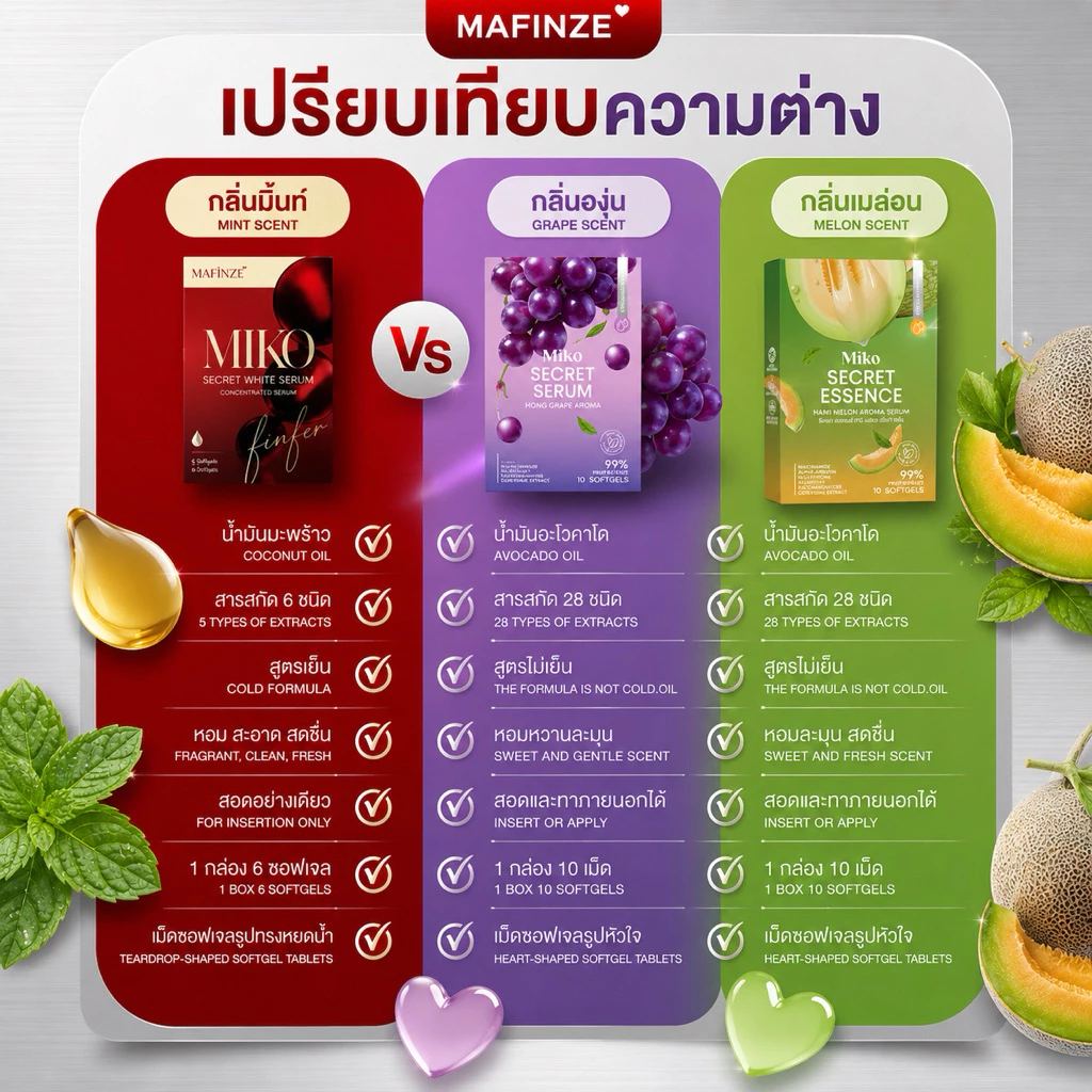 Miko secret วิตามินบำรุงน้องสาว 3 กลิ่น