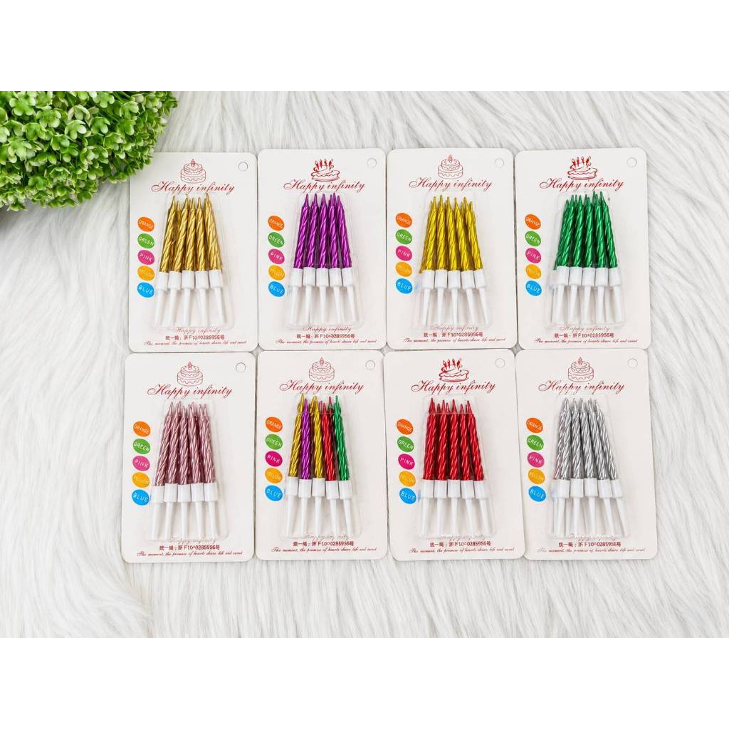 เทียนวันเกิด สีเมทัลลิค ขายส่ง ยกกล่อง50ชิ้น สั่งรวมกันได้ทุกสี(C-SM01)