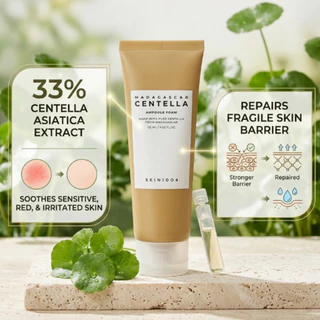 SKIN1004 โฟมล้างหน้าเซนเทลล่า pH 5.0 อ่อนโยน สารสกัดใบบัวบก 33% ฟองละเอียดล้ำลึก ทำความสะอาดประจำวัน ล้างเครื่องสำอางบาง