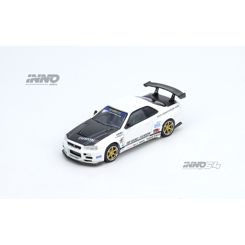 TOP SECRET R34 GT-R White 1:64 (INNO64)