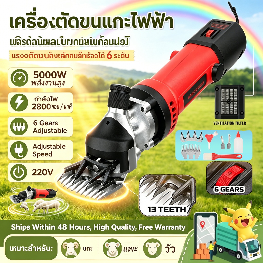 อัพเกรดใหม่ ปัตตาเลี่ยนไฟฟ้าขนแกะสัตว์เลี้ยงกรรแพะสัตว์เลี้ยงตัดสัตว์เครื่องตัด ไกรตัดชุดตัดขนแกะตัด ไม่ได้เส้นผม