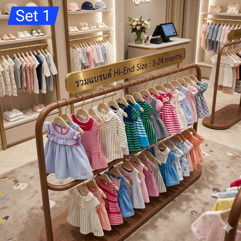 Set 1 เสื้อผ้าเด็กผู้หญิง แบรนด์ Hi-End มือ 1 ขนาด 3-24 เดือน (Tommy, Kids Headquarters, Ck, Nautica, Carter’s)