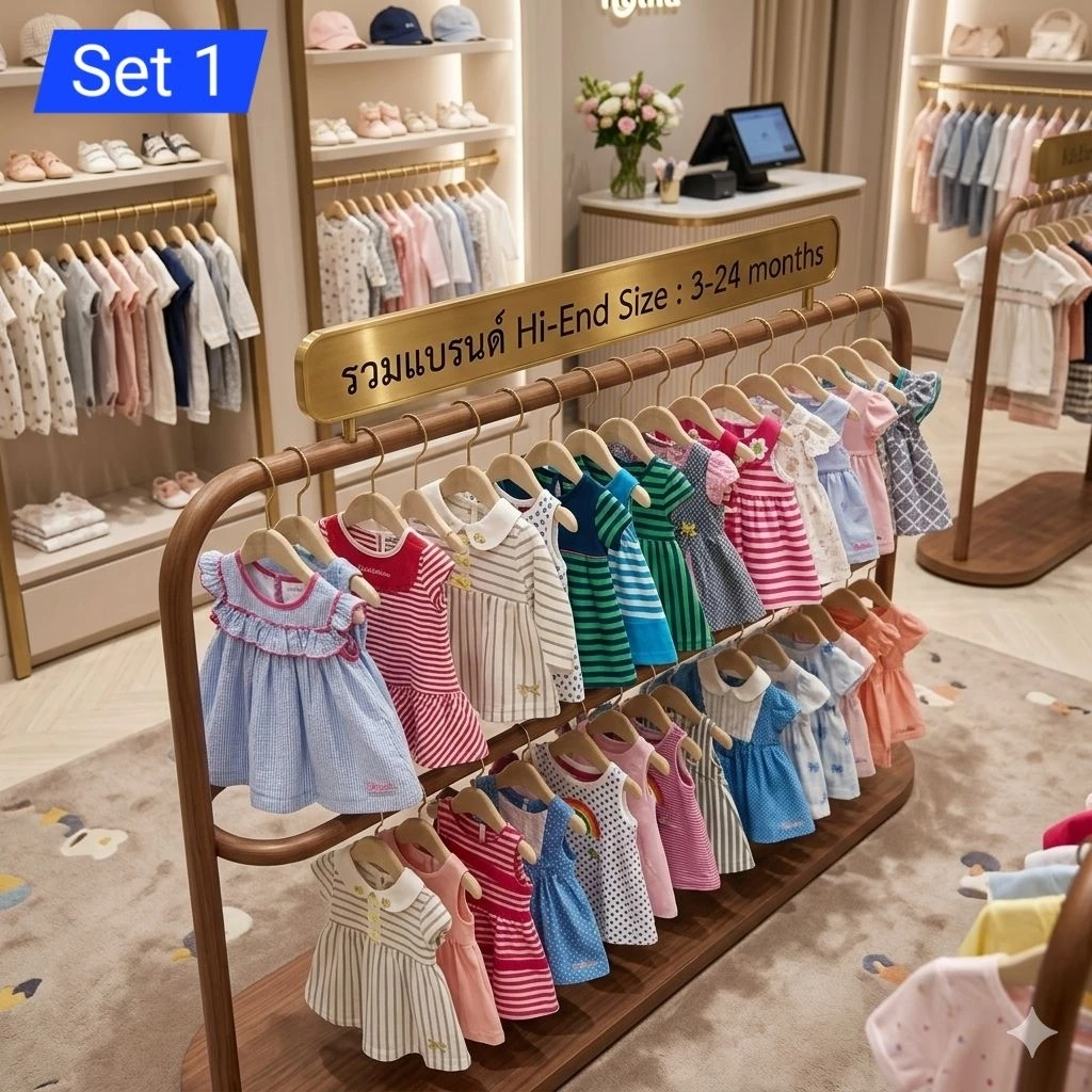 Set 1 เสื้อผ้าเด็กผู้หญิง แบรนด์ Hi-End มือ 1 ขนาด 3-24 เดือน (Tommy, Kids Headquarters, Ck, Nautica, Carter’s)