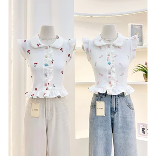 G-rose เสื้อแขนกุดปกหยัก ผ้าร่องลายริ้ว