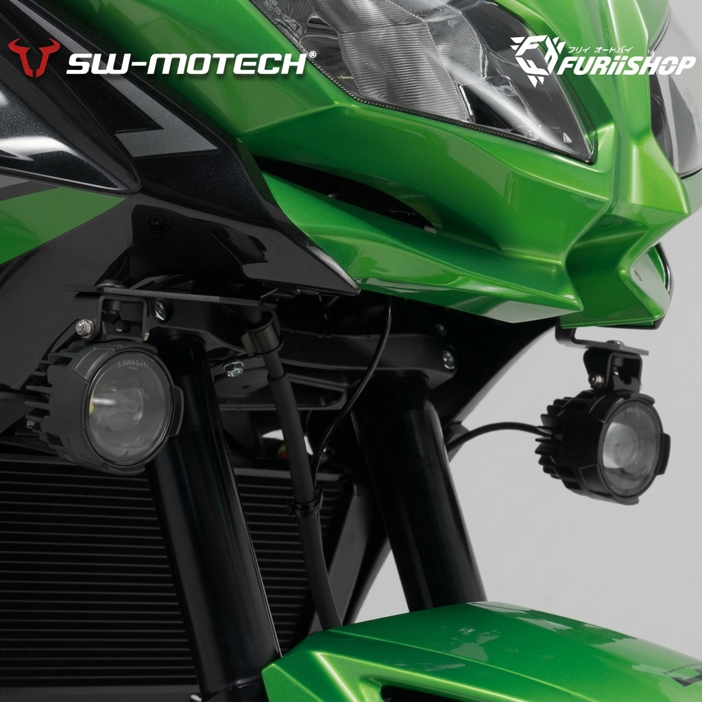 ขาจับไฟ FogLamp SW-MOTECH FOR KAWASAKI Versys650 15+ ดำ