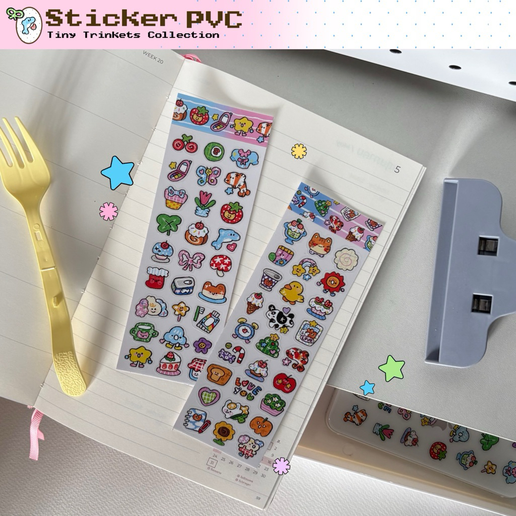 Tiny Sticker 🐰🎀 | สติกเกอร์ PVC ไดคัท 50% กันน้ำ | สำหรับตกแต่งสมุด ไดอารี่ Planner เคสมือถือ [ kaymilk.tx ]
