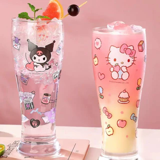แก้วน้ำ ซานริโอ Sanrio450มล คิตตี้ มายเมโลดี้ คุโรมิ ชินามอลโรล ทนความร้อน สำหรับใช้ในบ้าน แก้วน้ำผลไม้ ลายการ์ตูนน่ารัก