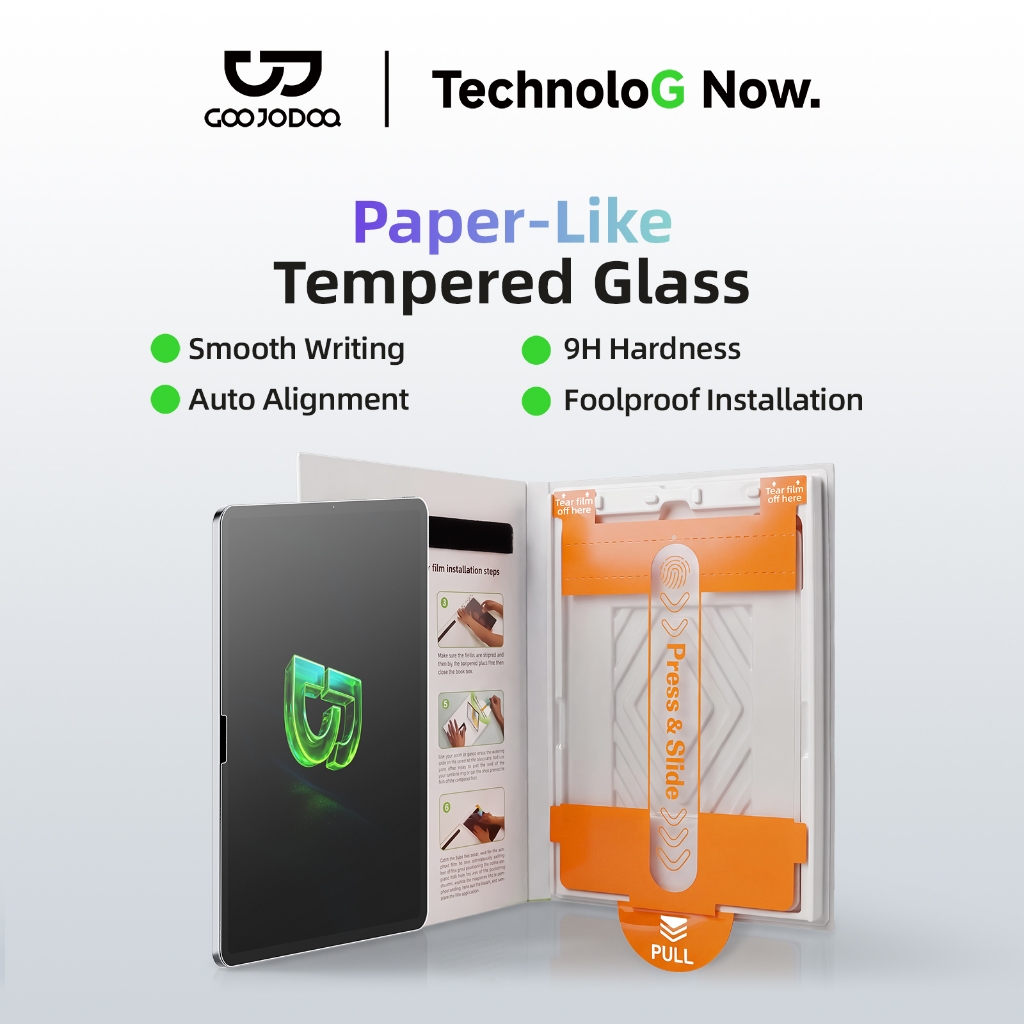 GOOJODOQ Tablet Paper-like Tempered Film 0.25 mm Ultra-Thin Glare-Free Viewing การป้องกันการชนกันของที่มีประสิทธิภาพ