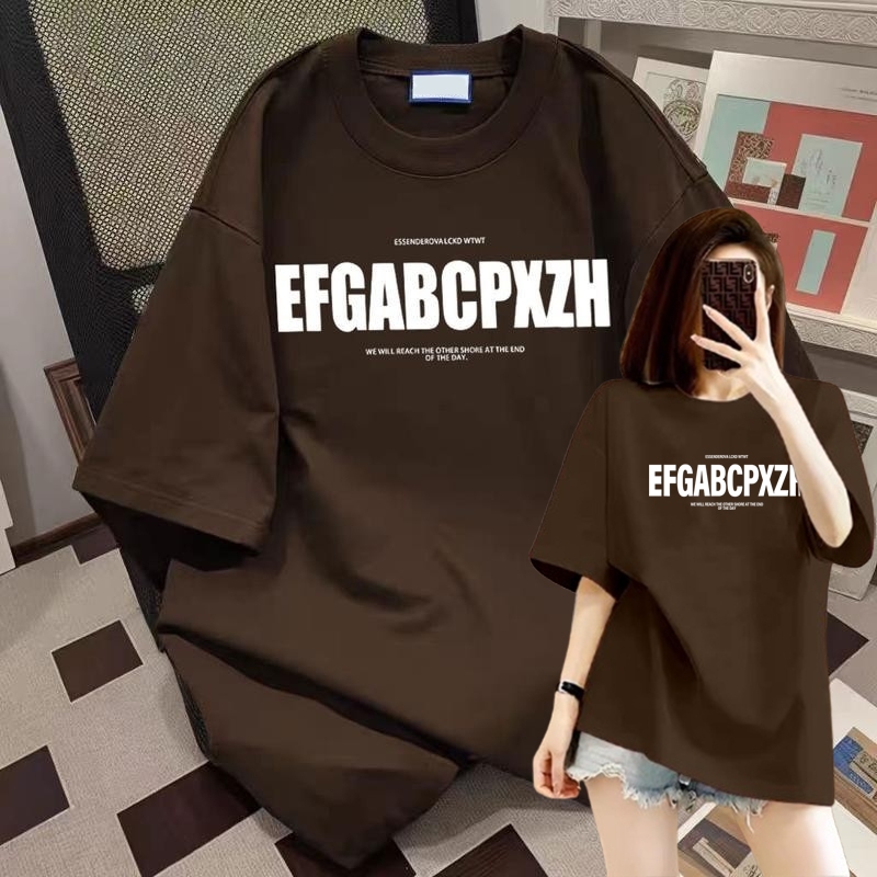Top.street เสื้อยืด oversize เสื้อ t shirt ผ้าCotton 100%"EFGABCPXZH "คอกลม ทรงหลวม เสื้อยืดคอตตอน แฟชั่น เสื้อคู่รัก