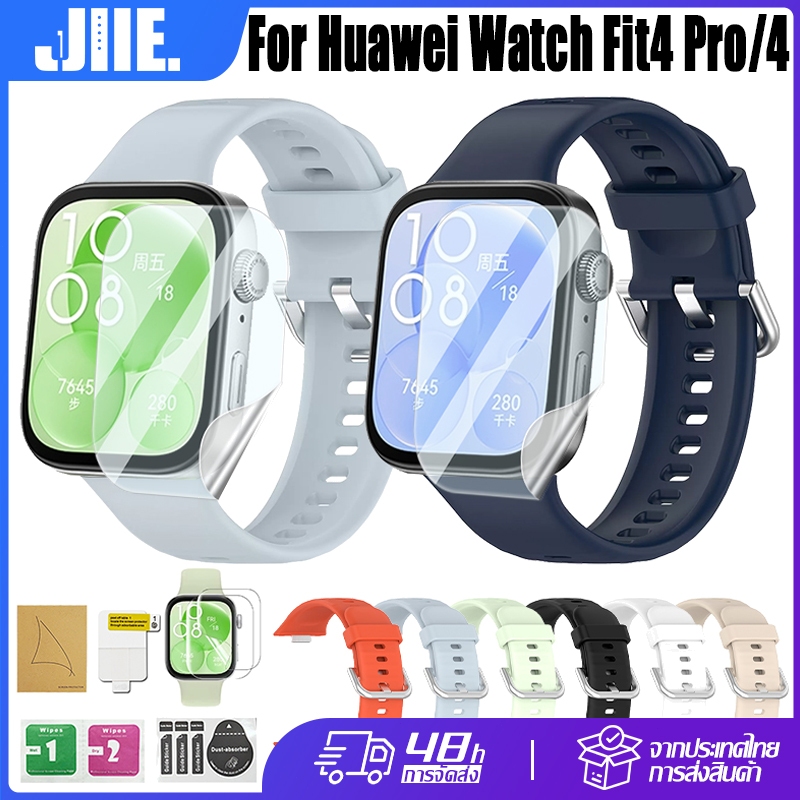 【สาย+ฟิล์ม】สำหรับ Huawei Watch Fit4 Pro/Fit4 สายซิลิโคน+ฟิล์ม For Huawei Watch Fit4 Pro/4 TPU ฟิล์มไ