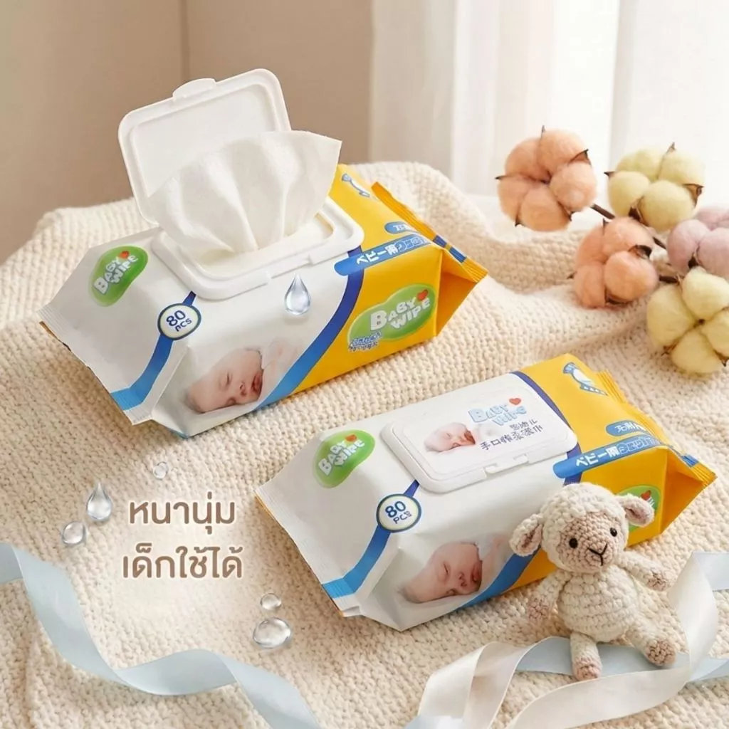 ทิชชู่เปียก สำหรับเด็ก 1 แพ็ค 80 แผ่น BabyWipes