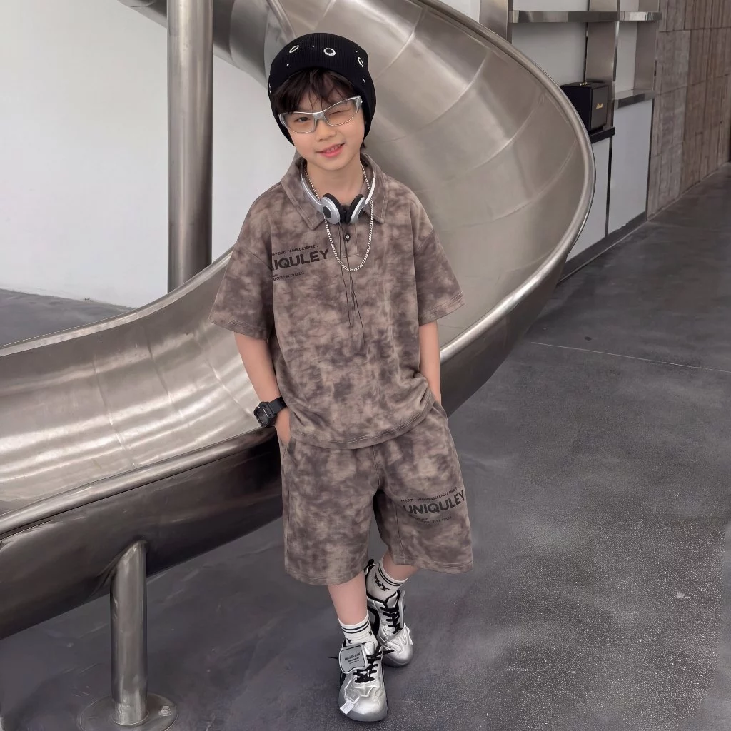 2-14 ปี ชุดเสื้อโปโลเด็ก สไตล์เกาหลี ใหม่ เด็กชาย คอกลม เสื้อแขนสั้น และกางเกงขาสั้น ผ้าฝ้ายแท้ านุ่มใสสบายฯ thumbnail 5