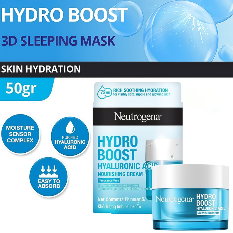 Neutrogena Hydro Boost นูโทรจีนา ผลิตภัณฑ์บำรุงผิว 50g (Water Gel/Gel Cream)