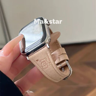 หนังขอบเล็ก สำหรับ watch11 10 9 8 se 7 6 ขนาด 40/41/42/44/45/46มม สายนาฬิกา smart watch หนัง สายแอปเปิ้ลวอช ปั้ม kitty