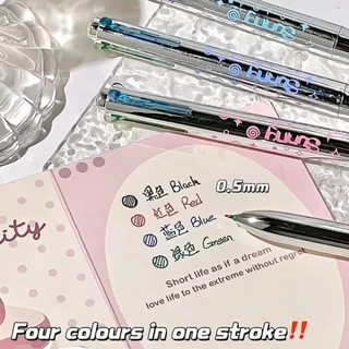 ปากกาลูกลื่น 4 สี 1 ด้าม เขียนลื่น สีชัด ดีไซน์ทันสมัย พกพาสะดวก สำหรับนักเรียนนักศึกษา