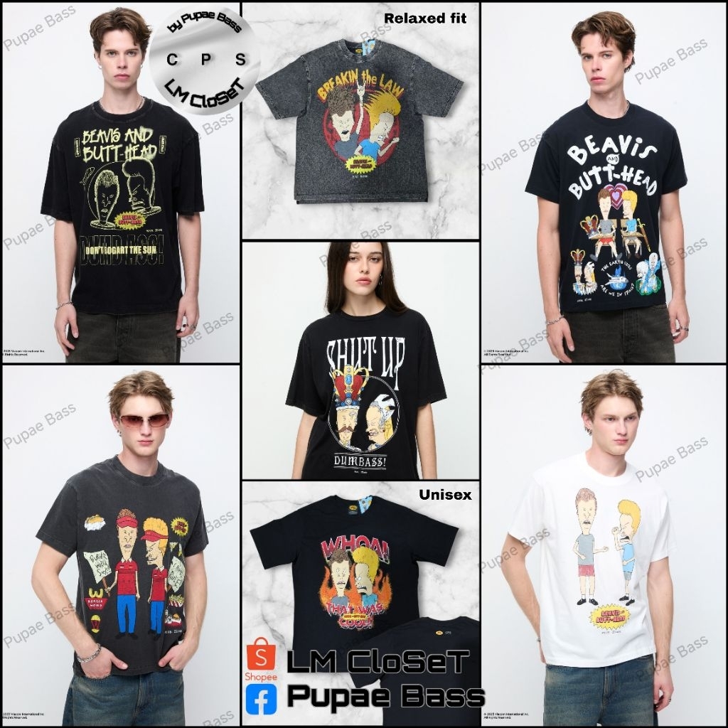 เสื้อลาย Beavis and Butt-Head collaborate with CPS Chaps ของใหม่ แท้ 100% ป้ายแท็กครบผ้าฟอกเนื้อดี รุ่นลิมิเต็ด