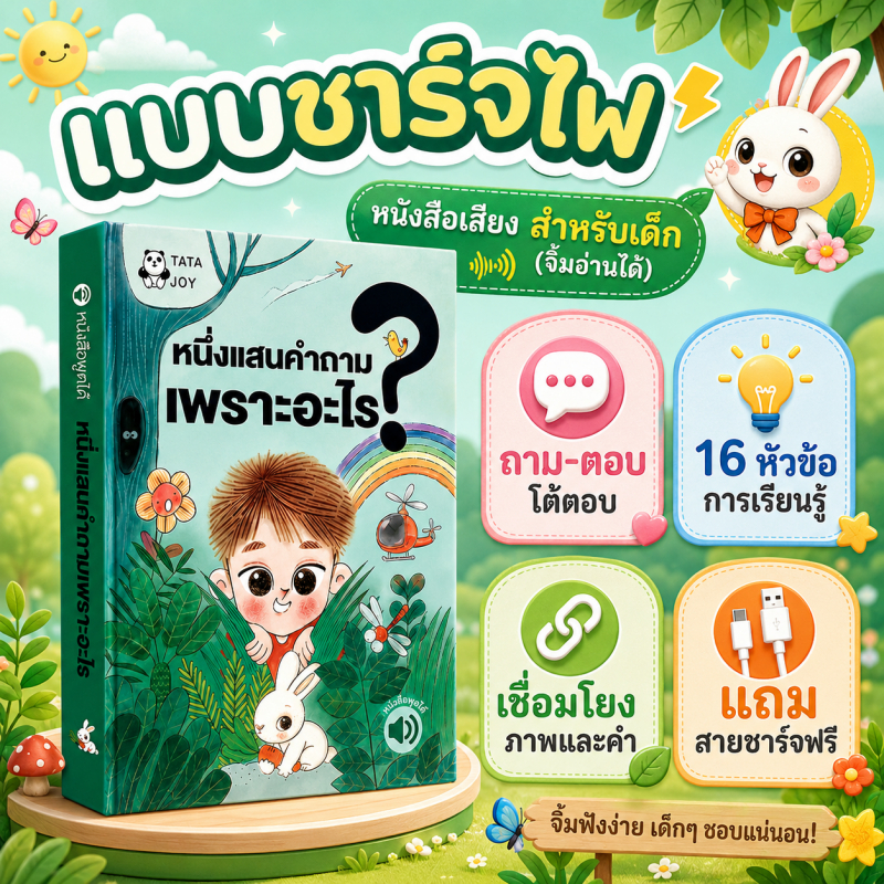 พร้อมส่ง หนังสือเสียงเด็ก หนังสือพูดได้ หนึ่งแสนคำถามเพราะอะไร นิทานอีสป ก่อนนอน ไทย-จีน เสริมพัฒนาการ