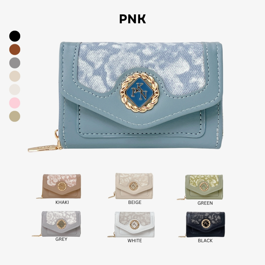 PNK [PINKY] Trifold Wallet (P-403#) กระเป๋าสตางค์ 3 พับ  โลโก้ PNK
