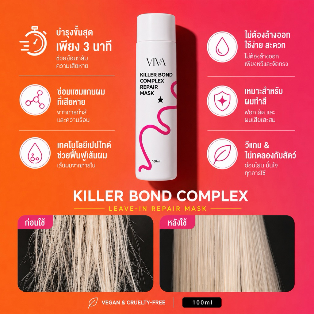 VIVA KILLER BOND REPAIR MASK (ไม่ต้องล้างออก)