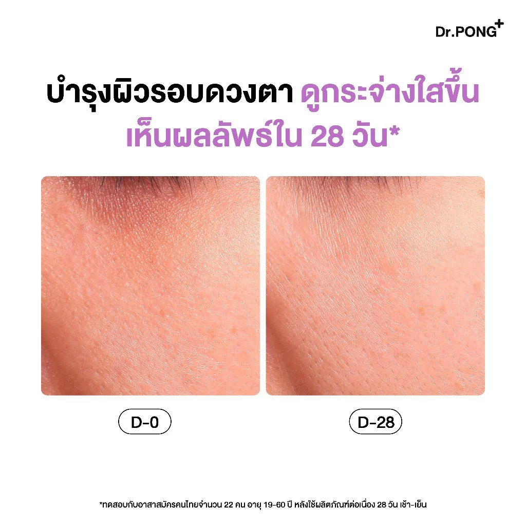Dr.PONG 28D Whitening Drone Cera+B3 Daily anti-aging Eye Cream  อายครีมสูตรใหม่ ลดใต้ตาคล้ำ ไม่แสบตา ฟื้นฟูริ้วรอย thumbnail 7