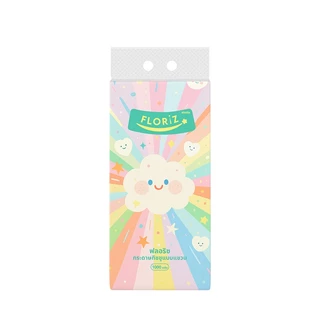 [ใหม่ 3 ลัง 18 ห่อ] Floriz Tissue กระดาษทิชชู ฟลอริซ คอมฟอร์ทพรีเมียม แบบแขวน กระดาษเช็ดหน้าลายเรนโบว์