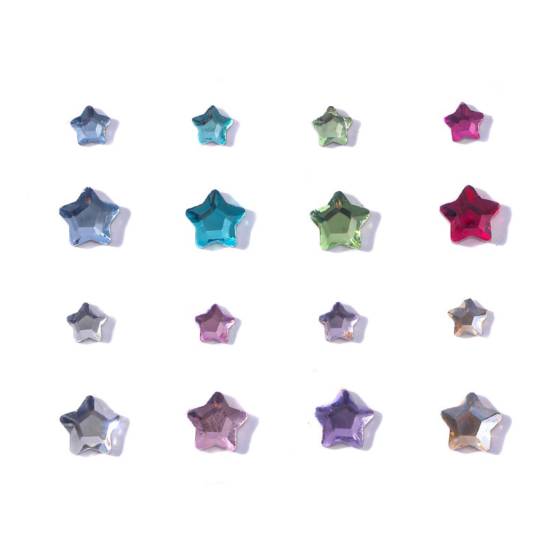 [10 ชิ้น] A31 อะไหล่เพชรคริสตัลรูปดาว K9 เงาเล่นแสง มี 2 ขนาด แยกสี (ขนาด 4mm & 6mm)