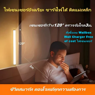 ไฟอัจฉริยะเซนเซอร์ตรวจจับคน ชาร์จUSB ติดแม่เหล็ก ปรับแสงLED ไม่เจาะรู ข้างเตียง ตู้เสื้อผ้า ครัว ตู้เก็บชาร์จ พกไฟฉาย