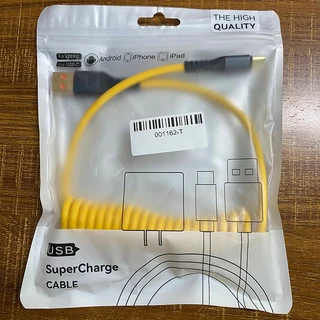 สายชาร์จเร็ว120W PD USB Type C Micro USB สายชาร์จแบบสปริง Fast Charging ข้อมูลสาย 1.5เมต