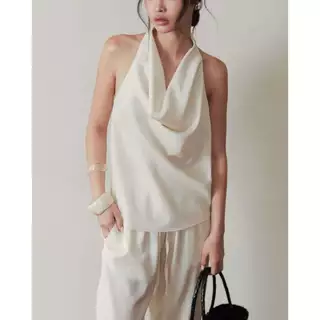 Muse Drape Top (satin) เสื้อซาตินคอถ่วง