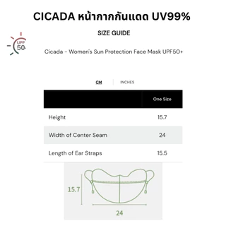 Beneunder หน้ากากกันแดด กัน UV 99%+ UPF50+ รุ่น Cicada มีช่องหายใจสะดวก สวย ใส่สบาย ผ้านุ่มลื่น