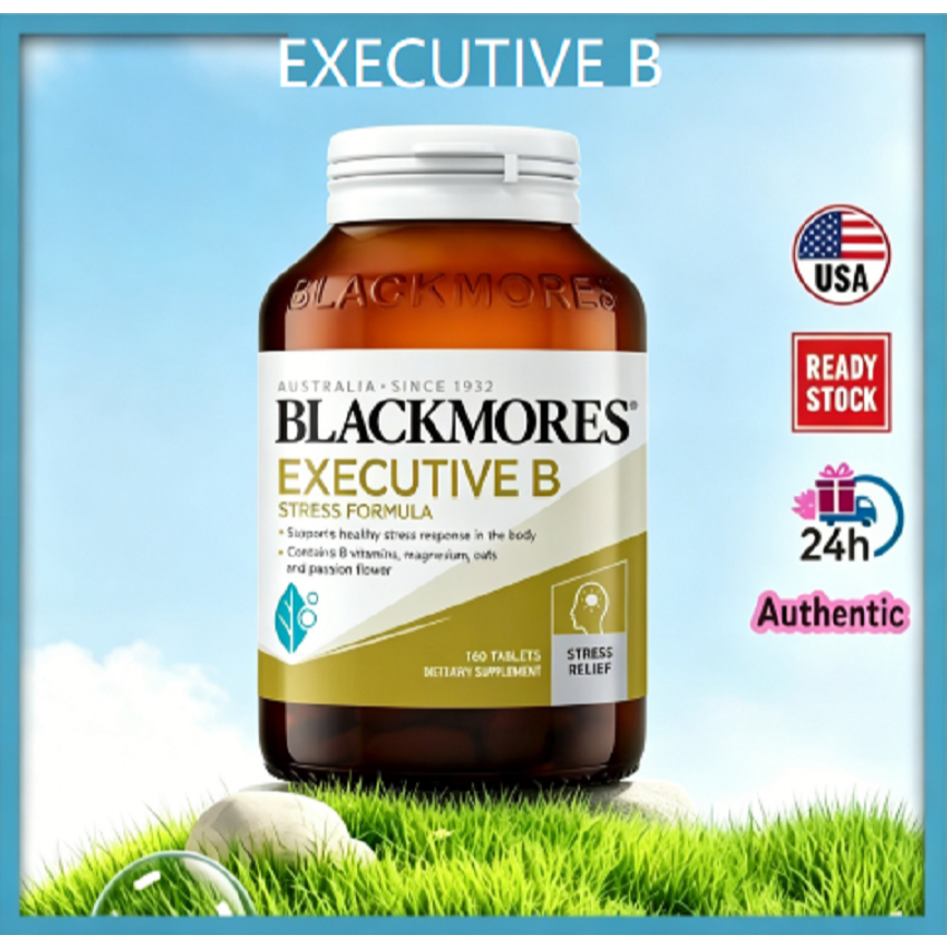 Exp:06/2028 （สินค้าพร้อมส่ง） Blackmores Executive B มัลติวิตามินบีรวม + แร่ธาตุ แบลคมอร์ส 160 เม็ด