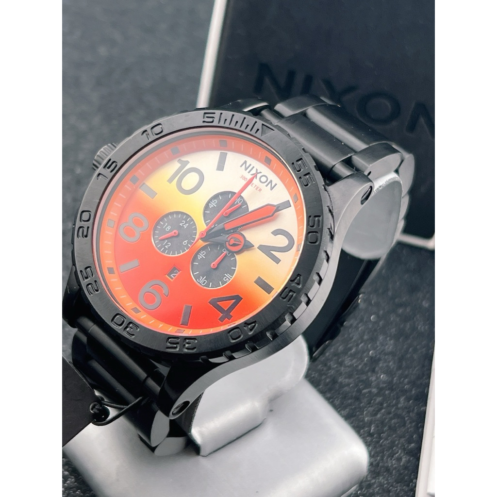 👍🏼 Nixon ตัว rare 👍🏼แท้💯  NIXON 51-30 Chrono Black Orange 🍊 มือสองสภาพใหม่ 95%💯 ราคาช้อป 2 หมื่นกว่า