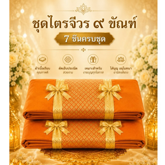 ราคาพิเศษ👍9 ขันธ์อย่างดี ราคาโปรลด✨ เนื้อผ้าได้มาตรฐาน สินค้าจากโรงงานคุณภาพดีแน่นอน#4289