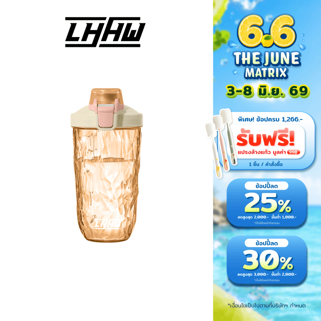 LHHW เเก้วเชคเวย์ เเก้วเชคโปรตีน ความจุ 500 ml เเก้วน้ำอเนกประสงค์ เชคง่าย ละลายได้รวดเร็ว
