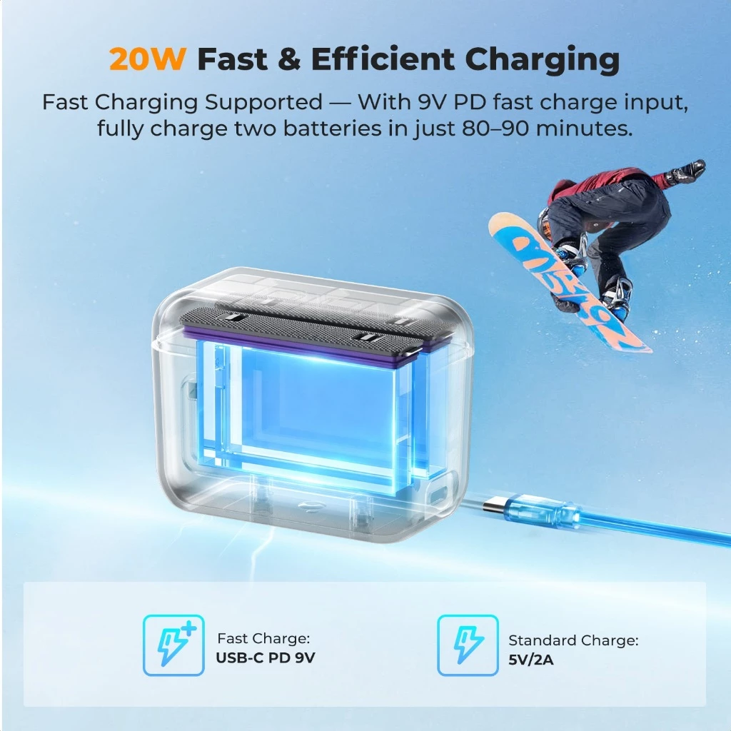 K&F Insta360 X5 Battery Charger แบตเตอรี่ 2700mAh เคสชาร์จไว PD 20W Fast Charge (ประกันศูนย์) thumbnail 7