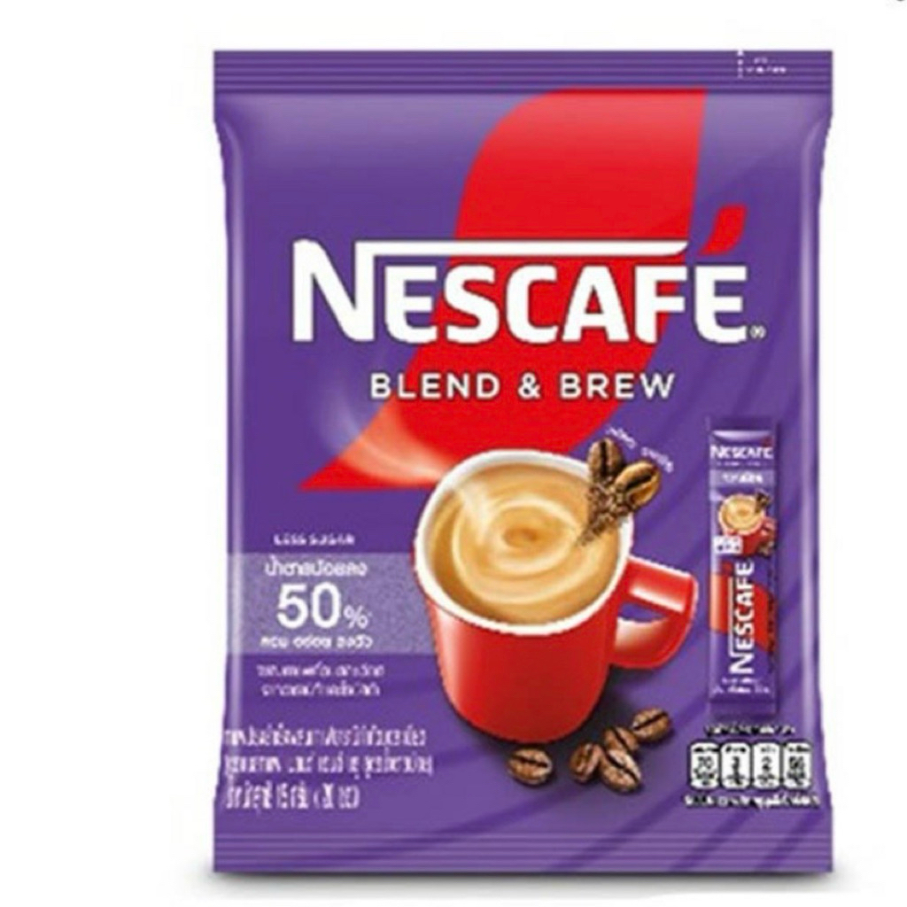 เนสกาแฟ เบลนด์แอนด์บรูว์ สูตรน้ำตาลน้อย (20ซอง/ถุง)