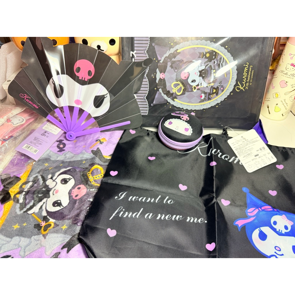 ของใช้ Kuromi Sanrio 🇯🇵 พวงกุญแจ ผ้าเช็ดหน้า พัด พร้อมส่ง✨