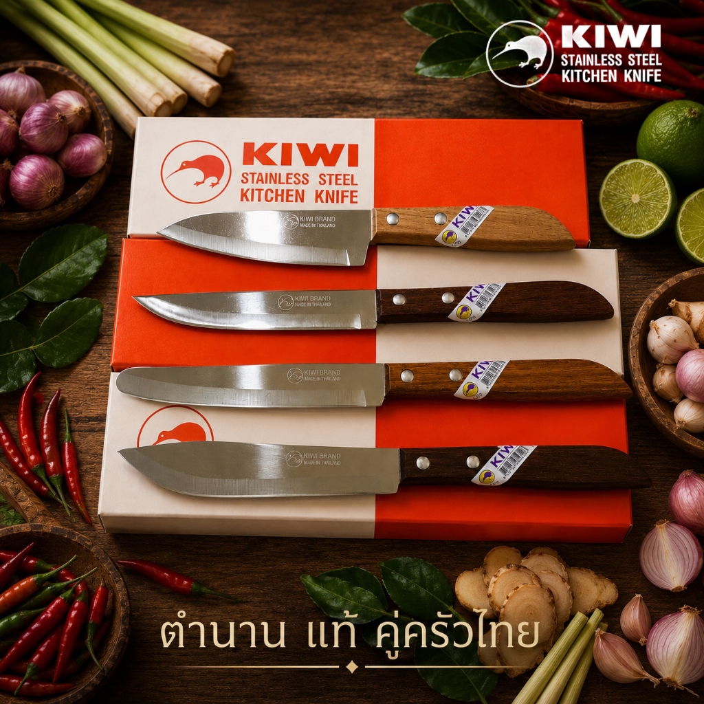 มีดปอกผลไม้ KIWI ด้ามไม้ ปลายแหลมและมน หลากหลายรุ่น ของแท้