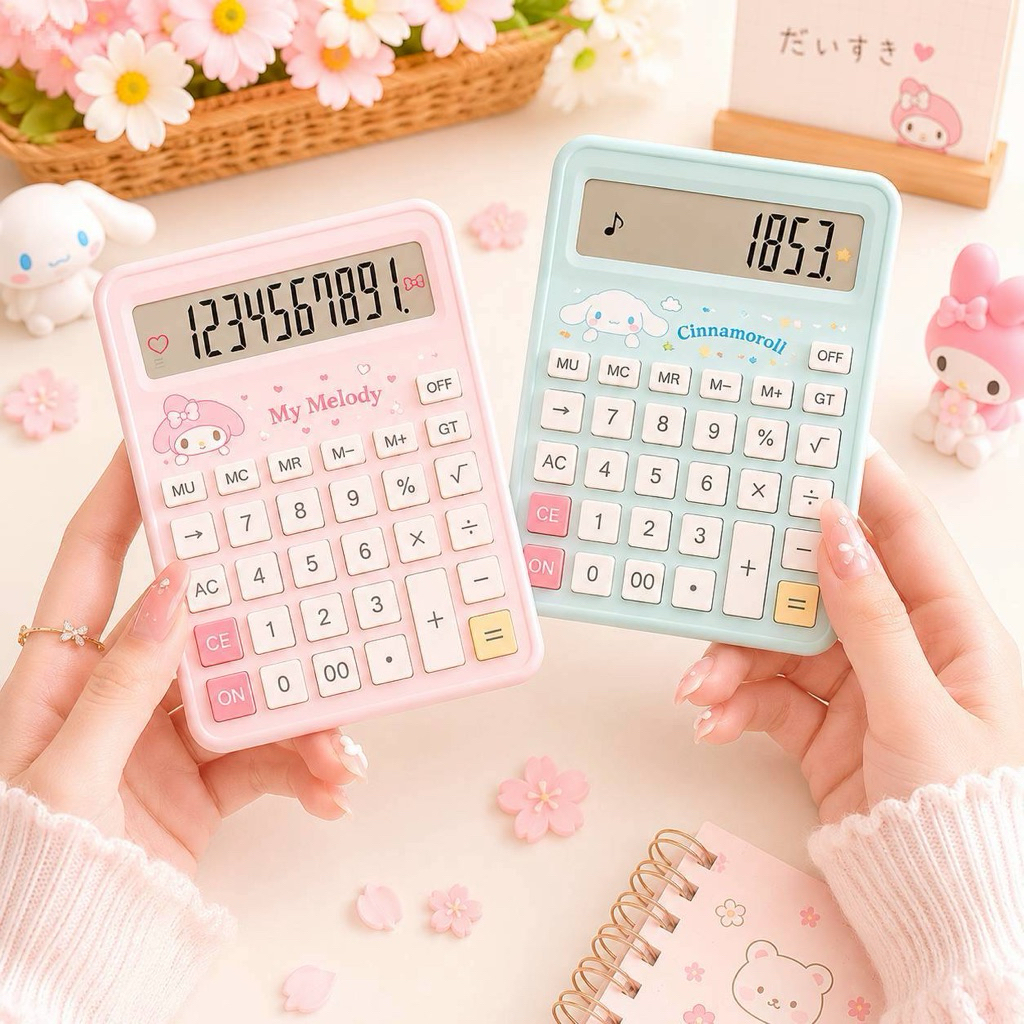 พร้อมส่งจากไทย! เครื่องคิดเลขสีพาสเทล น่ารัก น่าใช้ ลาย Sanrio
