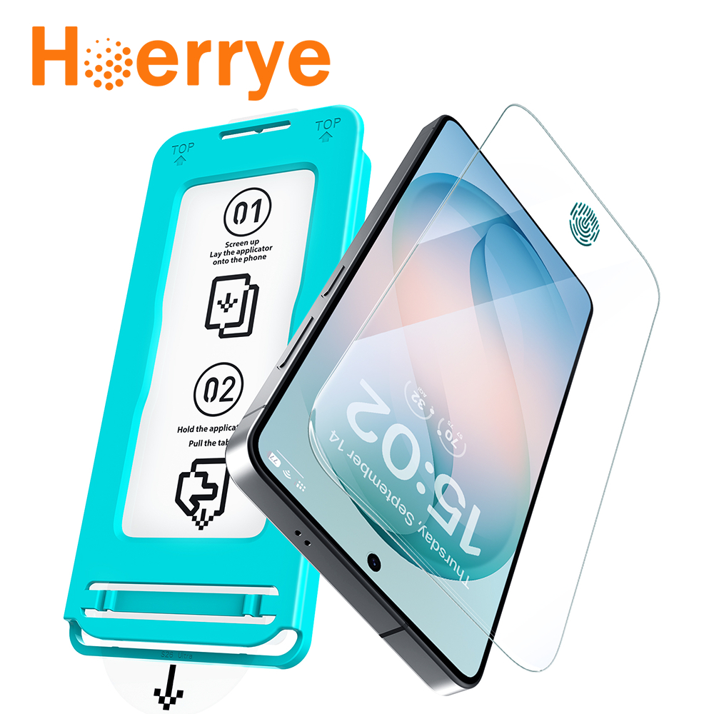 Hoerrye ฟิล์มกระจก ไอโฟน 17 ProMax HD ไม่มีขอบดำ ฟิล์มใส Samsung S26Ultra S25/S24Ultra ติดตั้งง่าย iPhone 16 15 14 13