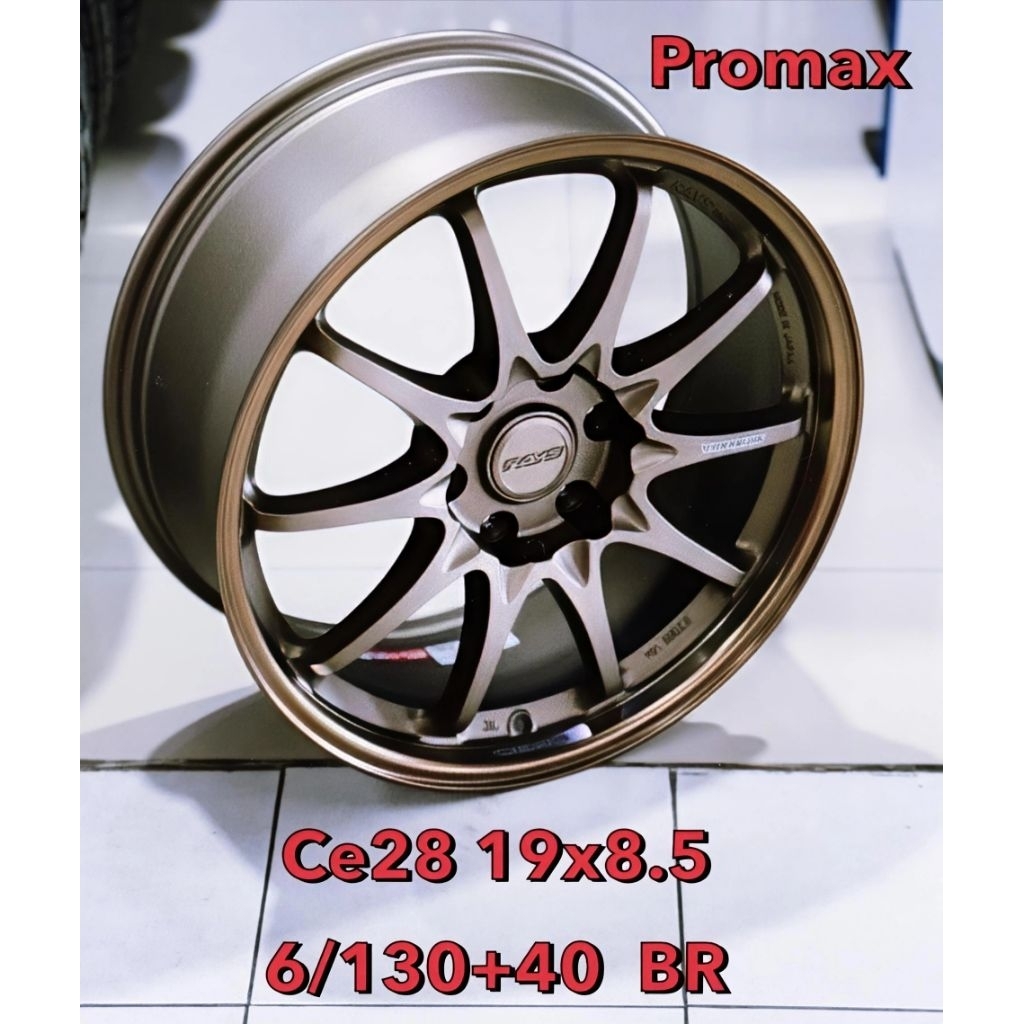 ล้อแม็กซ์"promax"โปรแม็กซ์"แท้ CE28ขอบ19 6รู130 offset 40 กว้าง 8.5 นิ้ว  สีสวยมากคุณภาพดีแข็งแรงทนท
