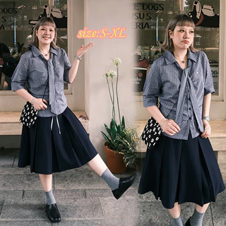 w734เสื้อเชิ้ตสตรีลายทางสีน้ำเงิน คอปก ผูกโบว์ มีสินค้าพร้อมส่งในประเทศไทย เหมาะใส่ฤดูร้อน มีไซซ์ใหญ่ สไตล์หวานน่ารัก