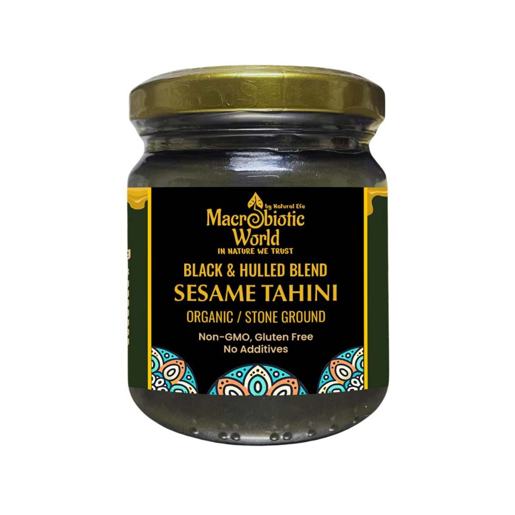 ORGANIC/BIO BLACK & HULLED SESAME SEED TAHINI BLEND(185g/500g/1kg) SYM
