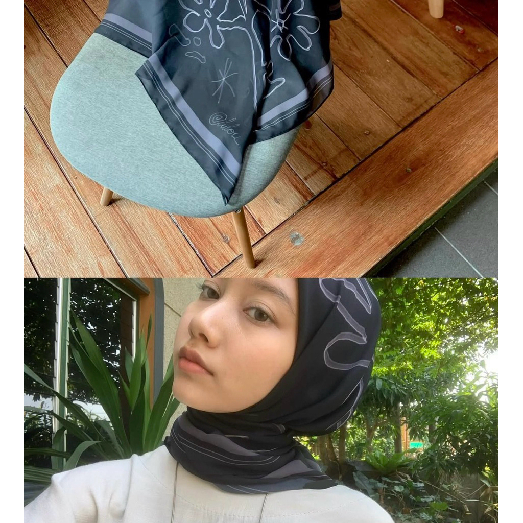 พร้อมส่ง Lulou - FLOR Scarf | Brown & Black