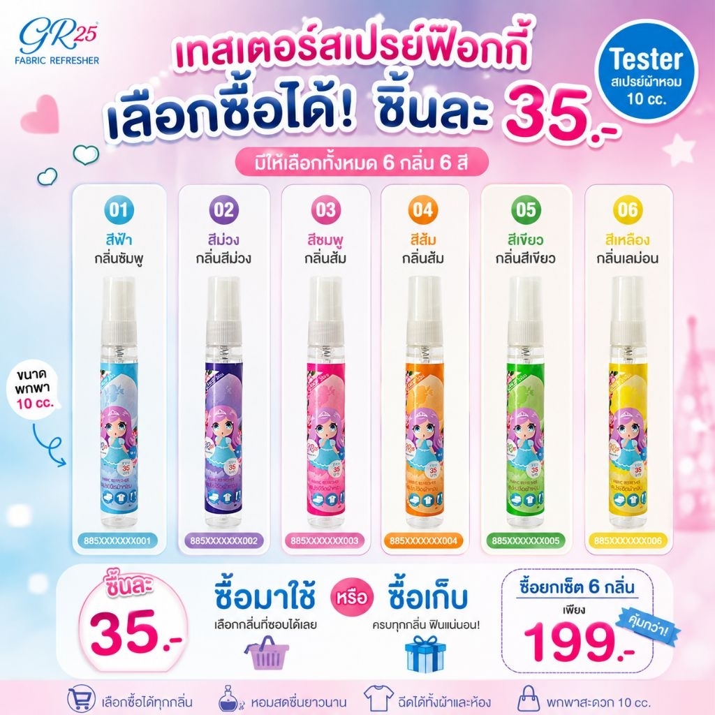 ขวดพกพา10ml.*สเปรย์เกรซขวดเล็กสำหรับทดลองกลิ่นGraceFabricSpray-เหมาะสำหรับสั่งไปเทสกลิ่นหรือพกพาสะดวกแนะนำค่ะ